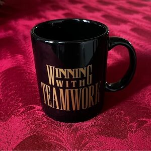 Winning With Teamwork Motivational Black Coffee Mug